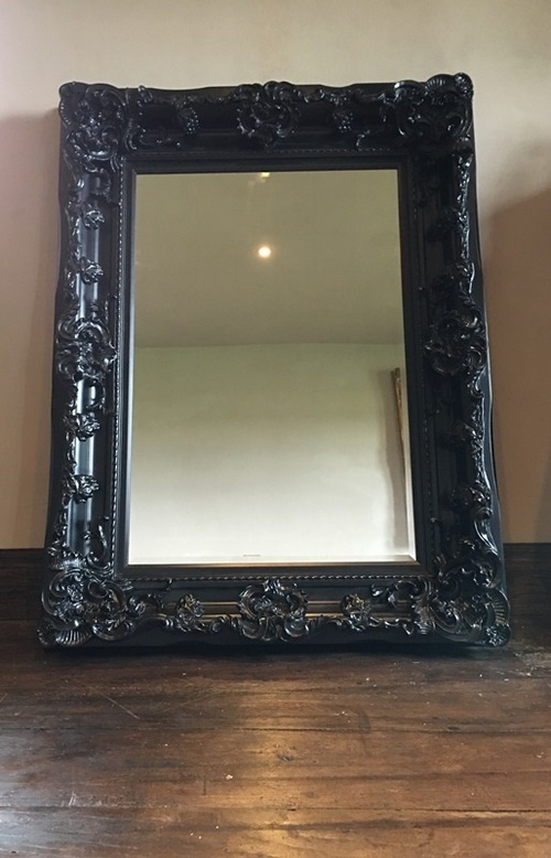 The Champagne - Gothic Black: Available in Sizes Ranging from 4Ft x 3Ft up to 7Ft x 4Ft Mirrors > Black Mirrors