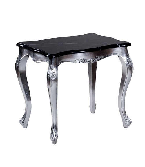 The Charles Lamp Table: Silver Leaf & Black Marble Tables > Coffee And Side Tables
