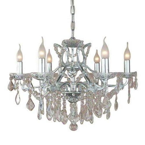 The Toulouse: Silver 6 Branch Shallow Chandelier Lighting > Chandeliers
