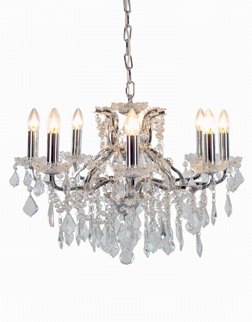 The Toulouse: Chrome 6 Branch Shallow Chandelier Lighting > Chandeliers
