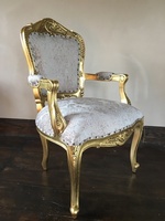 The Grand Louis Chair - Gold Leaf & Champagne