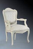 The Grand Louis Chair - Antique White & Regency