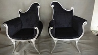 The Florence Chair: Silver Leaf & Black Velvet