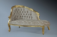 The Petite Chaise: Gold Leaf  & Champagne Damask
