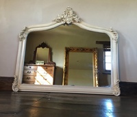 The Annecy: Large Over mantle Mirror-French Ivory/Cream.