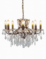 The Toulouse:8 BRANCH BRONZE SHALLOW GLASS CHANDELIER