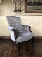 Edwardian Mahogany Framed Button Lady's  Armchair