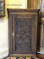 Rare Original Intricately Carved Ornate Oak Antique Corner Cupboard Cabinet Circa - 1800's