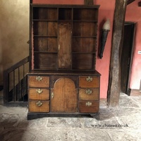Rare Original Antique Large English Oak Rustic Farmhouse Country Kitchen Georgian Dresser Sideboard Pot Cupboard