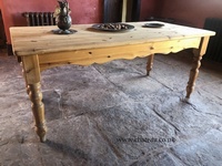 Vintage Rustic Traditional Farmhouse Pine Kitchen Dining Table Seats 6-8 6ft!