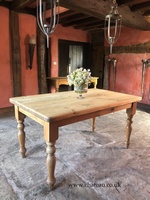 Large Vintage Rustic Traditional Pine Kitchen Farmhouse Dining Table Seats 6