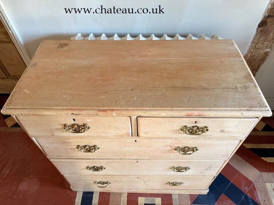 Charming Antique Pine Rustic Period Country Farmhouse Chest Of Drawers Circa 1800s