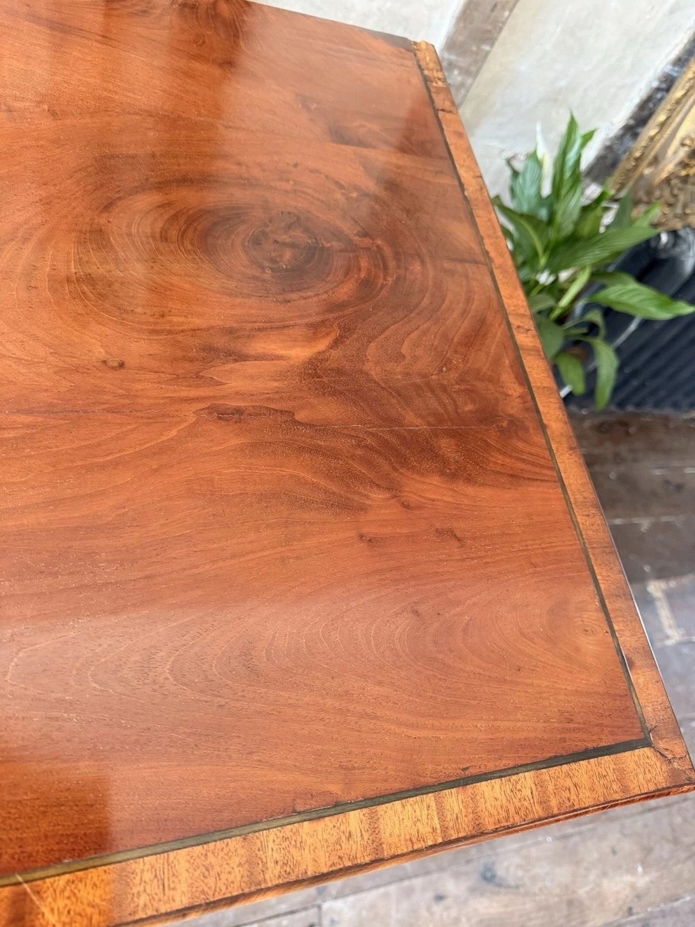 Original Rare Antique Large Crossbanded Lions Heads Chest Of Drawers C 1800's