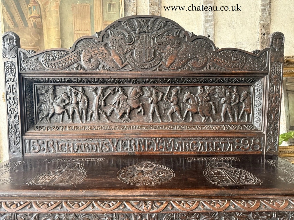 Important Antique Oak Buffet Dresser Sideboard Cupboard George Shaw Engravings 1598