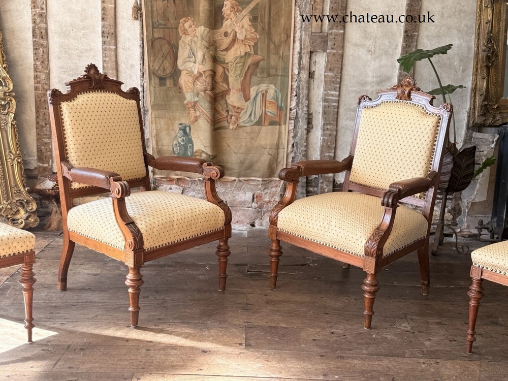 Exceptional Quality Antique Bavarian Elbow Lady's Gentlaman's Arm Chairs C 1800