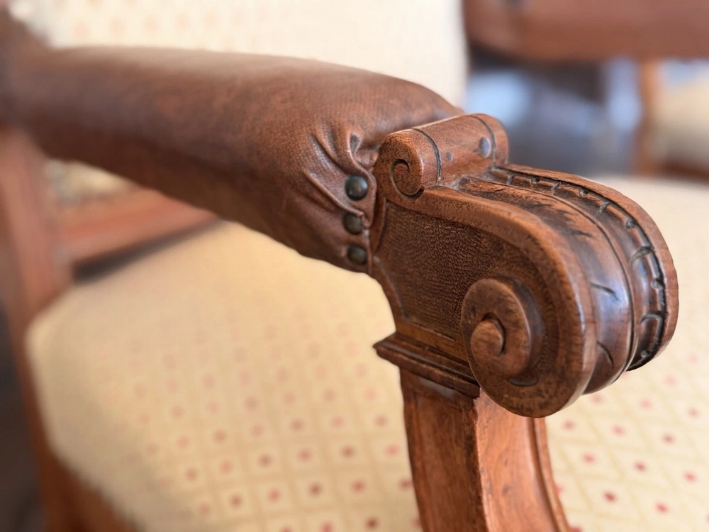 Exceptional Quality Antique Bavarian Elbow Lady's Gentlaman's Arm Chairs C 1800