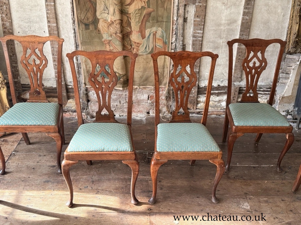 Set of 6 Antique Chippendale Style Drop in seats Dining Chairs Circa 1800's