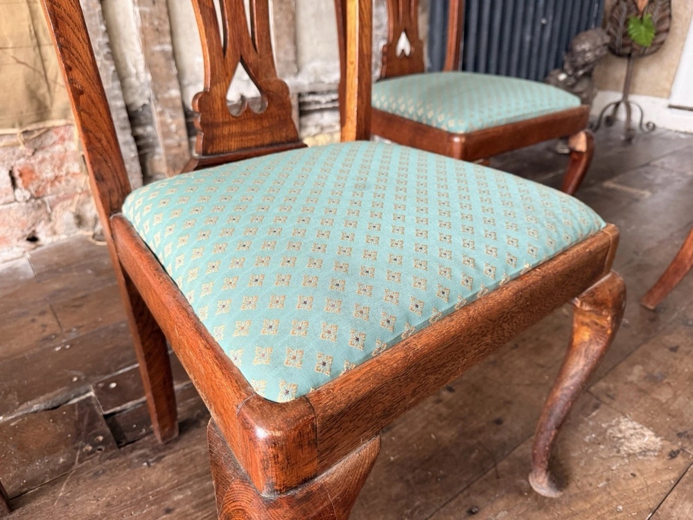 Set of 6 Antique Chippendale Style Drop in seats Dining Chairs Circa 1800's