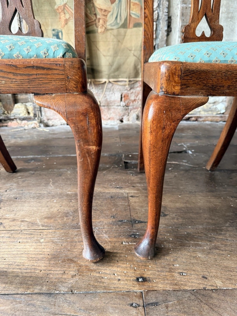 Set of 6 Antique Chippendale Style Drop in seats Dining Chairs Circa 1800's