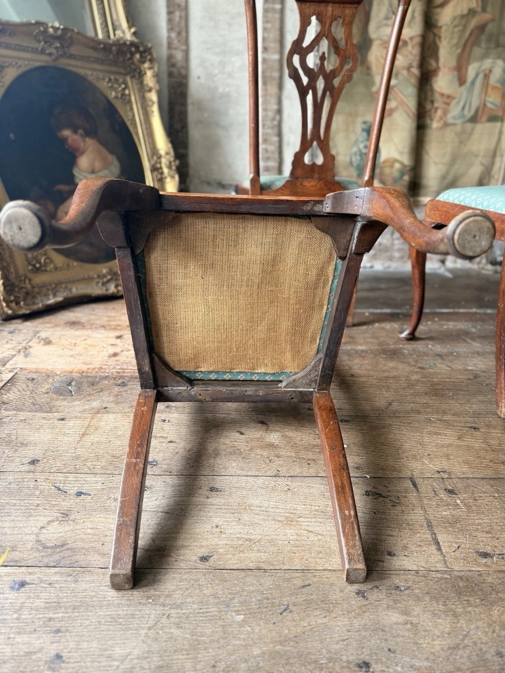 Set of 6 Antique Chippendale Style Drop in seats Dining Chairs Circa 1800's