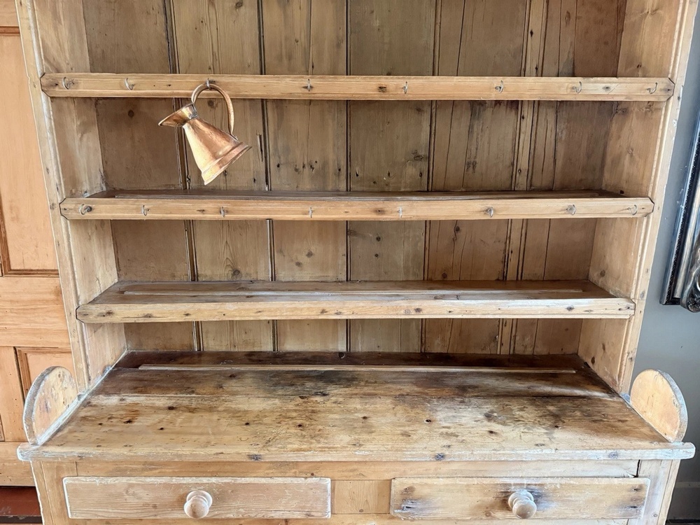 SOLD - Original Provincial Welsh Antique Farmhouse Rustic Pine Kitchen Dresser 1850 C