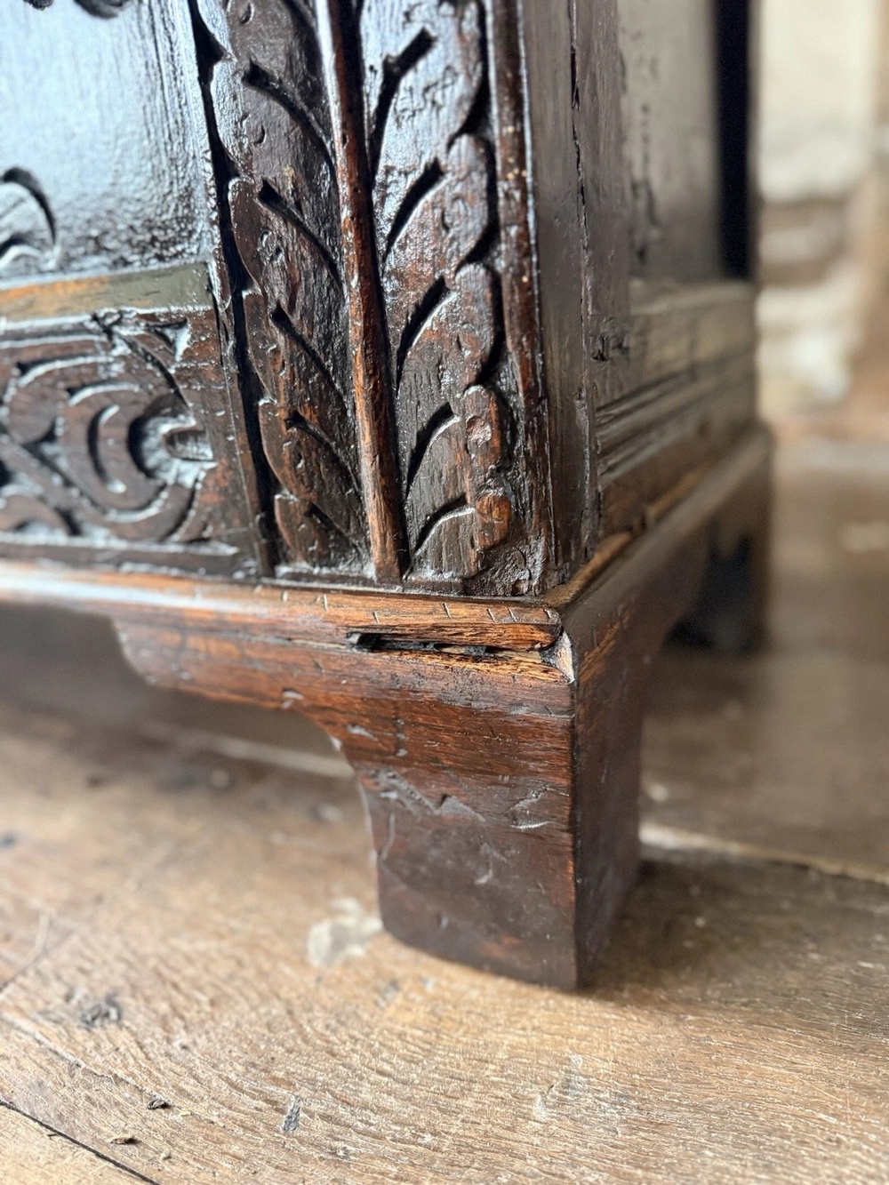 SOLD - Fine West Country (Somerset) Antique Oak Coffer Chest Dated 1670 Intialled RP