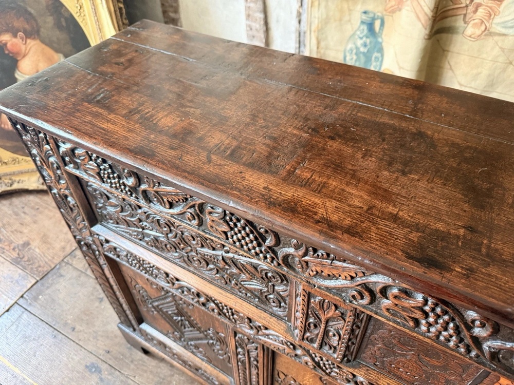 SOLD - Fine West Country (Somerset) Antique Oak Coffer Chest Dated 1670 Intialled RP