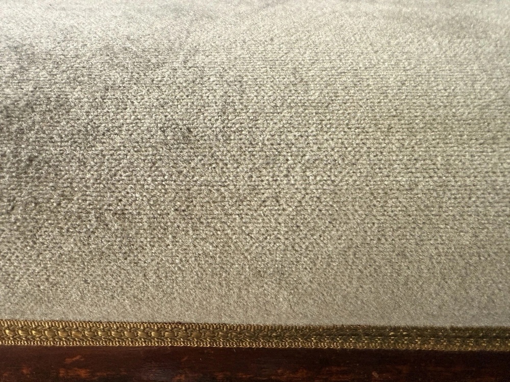 Fine Antique Mahogany Sage Green Velvet Day Bed Chaise Lounge Longue 1880 C