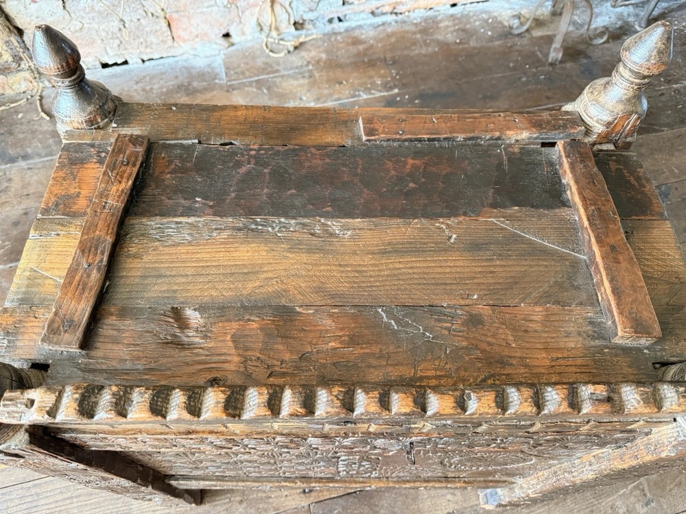 Rare Antique Swat Valley Pakistan Wedding Marriage Rustic Carved Indian Dowry Chest