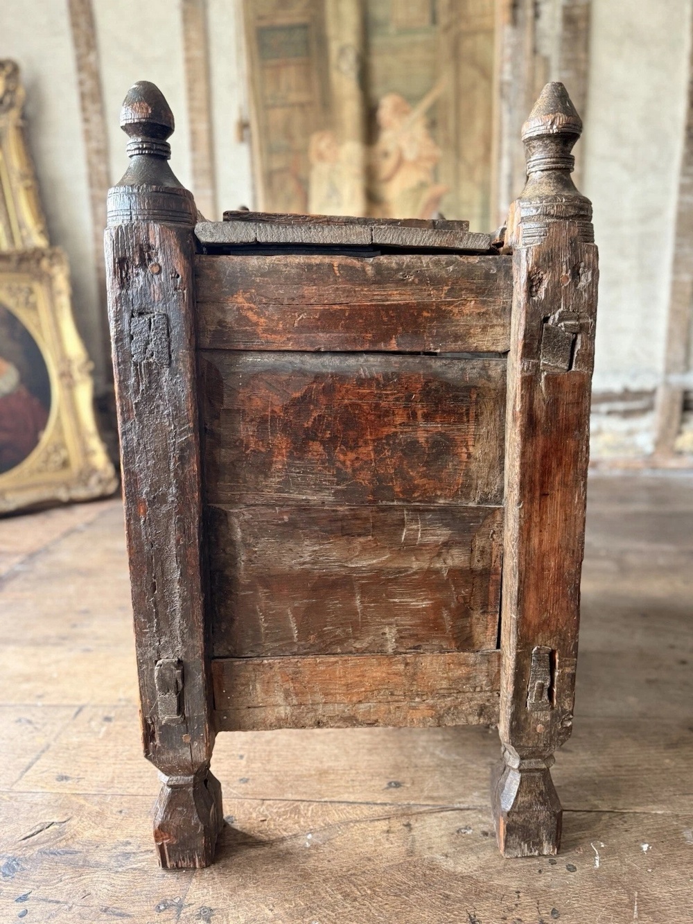 Rare Antique Swat Valley Pakistan Wedding Marriage Rustic Carved Indian Dowry Chest