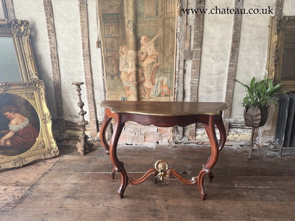 Antique French Mahogany Ornate kissed w/Gold Sideboard Hall Console Table C1880