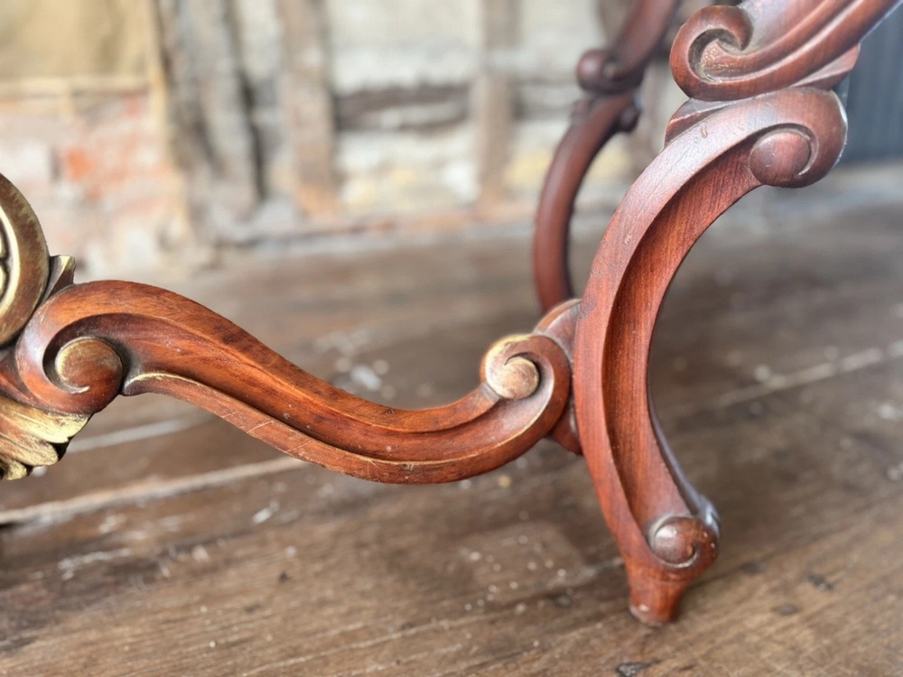 Antique French Mahogany Ornate kissed w/Gold Sideboard Hall Console Table C1880