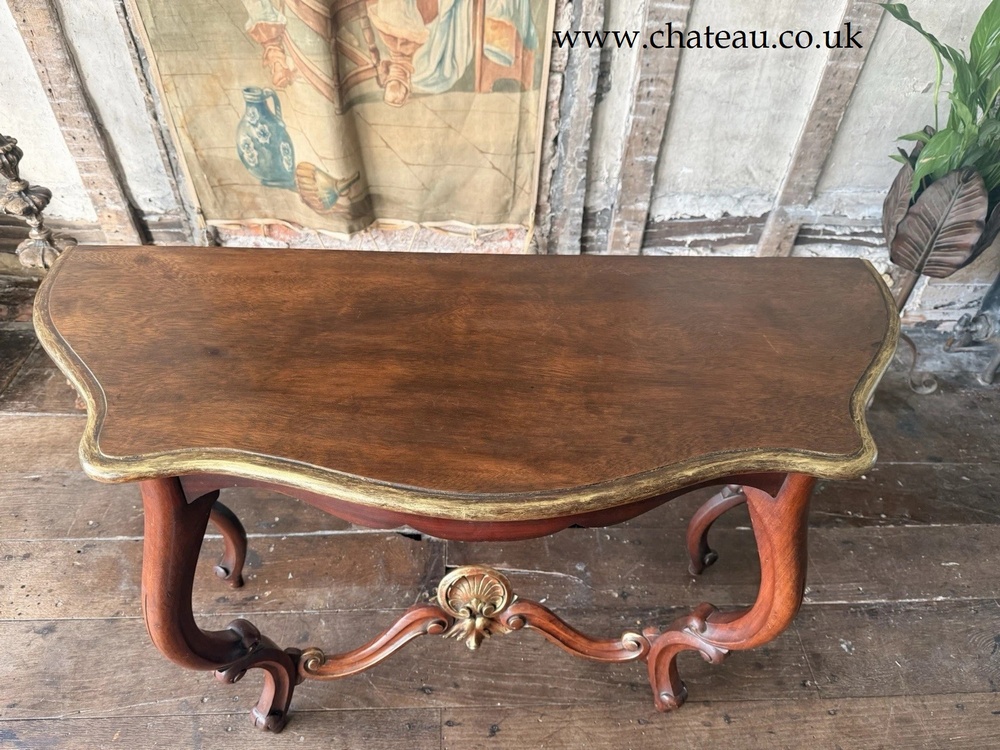 Antique French Mahogany Ornate kissed w/Gold Sideboard Hall Console Table C1880