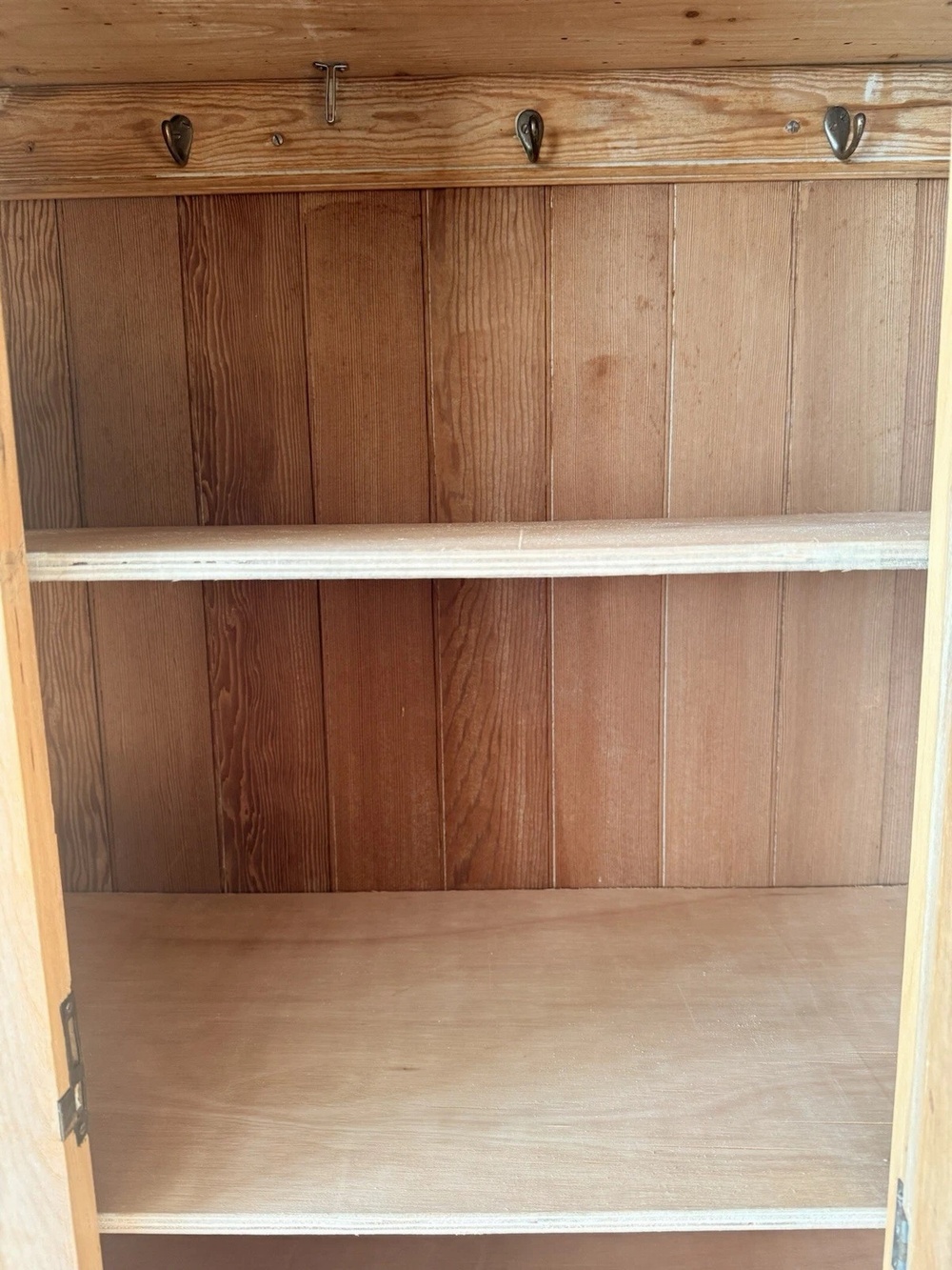 Rustic Farmhouse Antique pine Single Wardrobe with Drawer & Shelves 1890 C