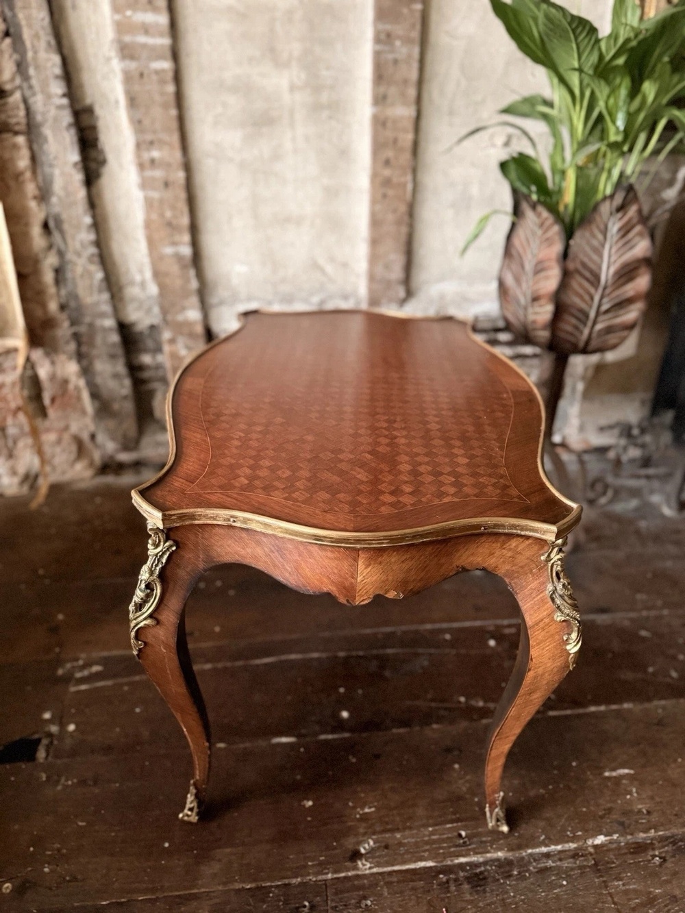 French Antique Kingswood Bronze Gilt Serpentine Side Occasional Centre Table 1880C