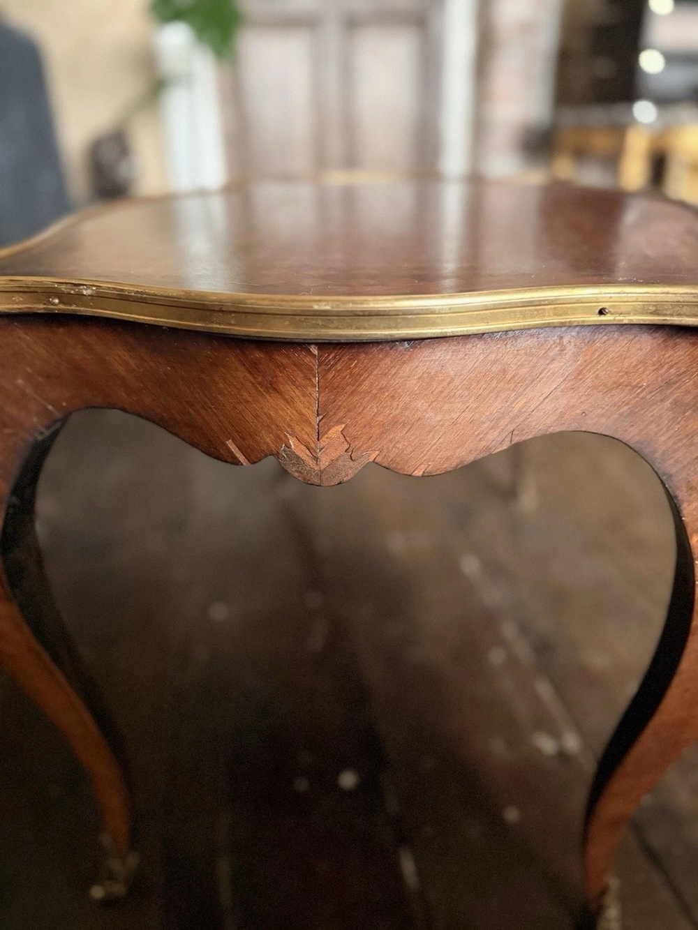 French Antique Kingswood Bronze Gilt Serpentine Side Occasional Centre Table 1880C