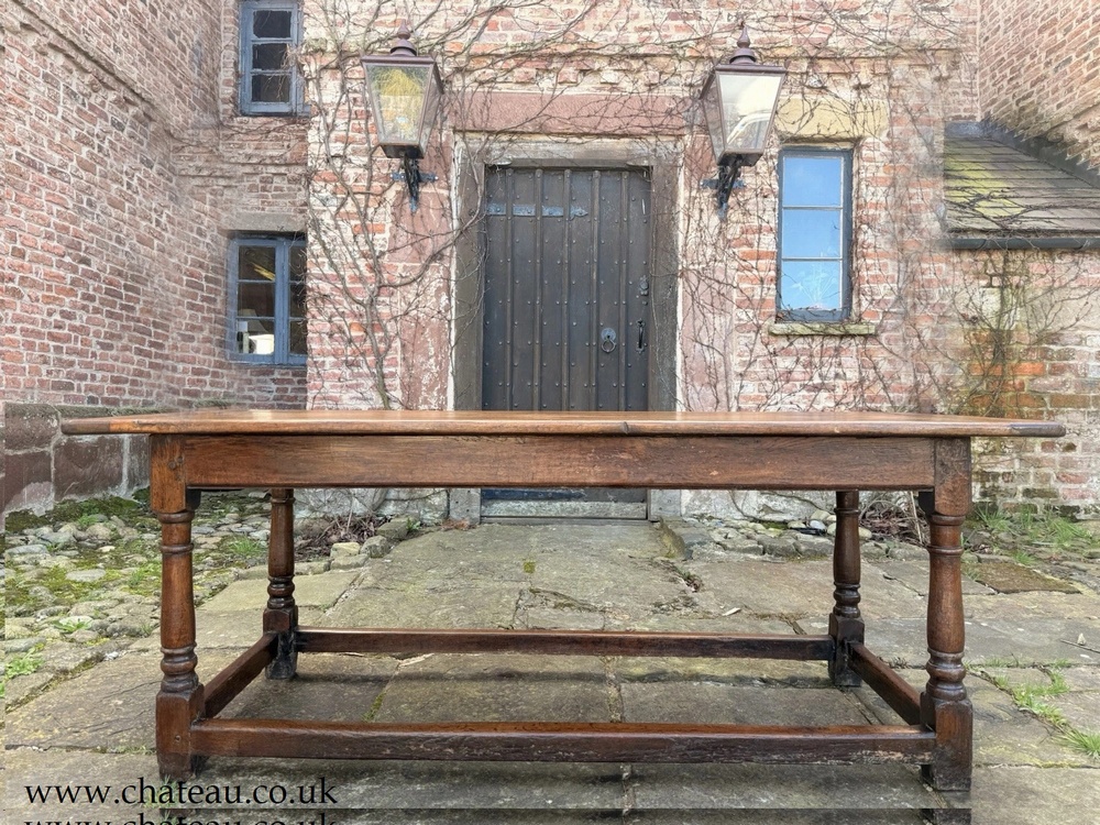 Antique English Country Rustic Farmhouse Refectory Kitchen Dining Table C1850