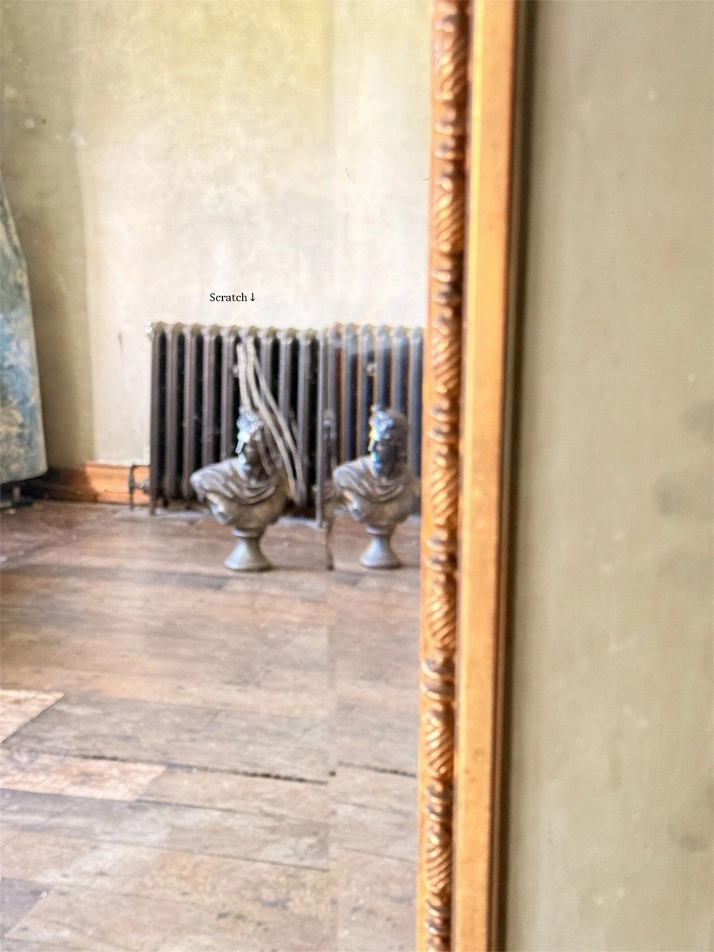 Large Green Gold Louis XVI Style Trumeau Mirror – Gilt Wood, Bevelled Plate, English Antique