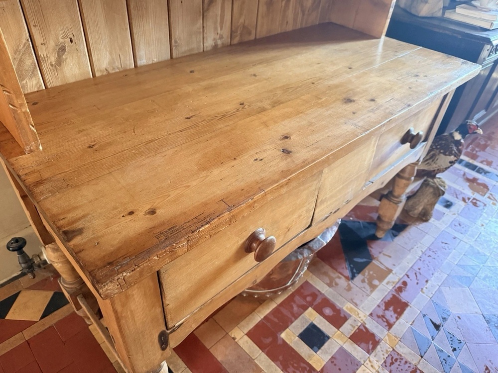 English Antique Pine Rustic Farmhouse Primitive Provincial Country Dresser 1860C