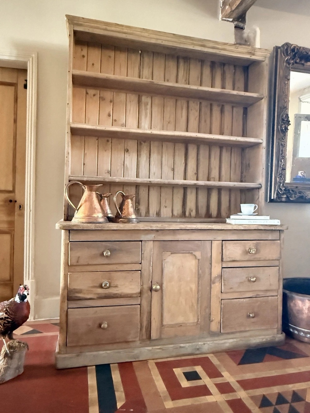 ShareAntique Pine English Rustic Country Pine Farmhouse Plate Rack Dresser 1820 C
