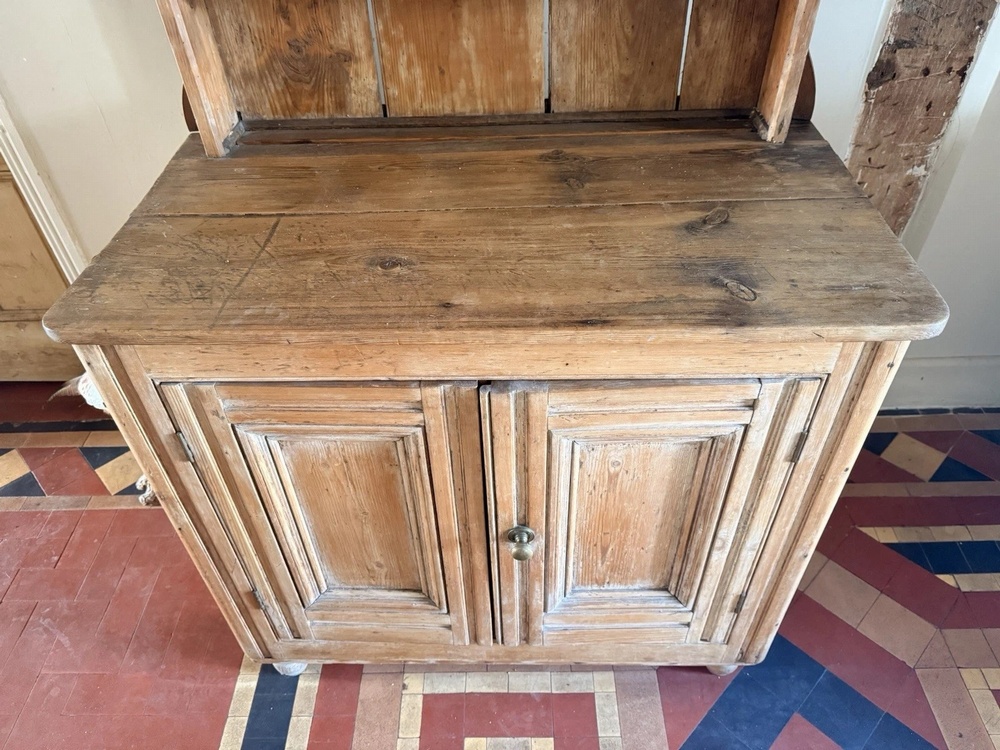 Antique Victorian Rustic Farmhouse English Pine Country Cottage Dresser Cupboard