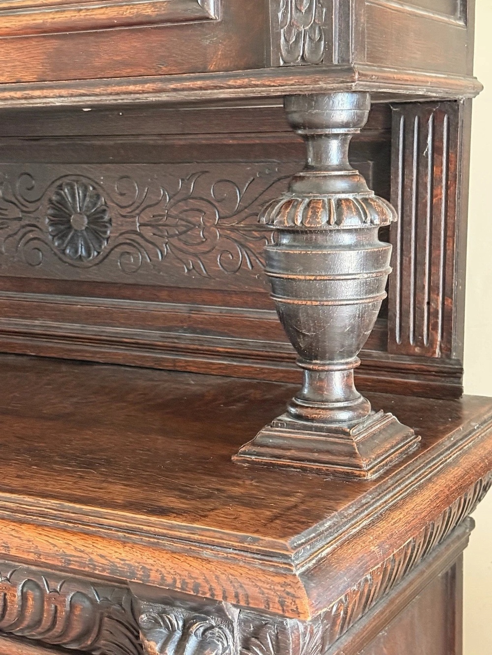 Antique Victorian original coloured lead glass cabinet