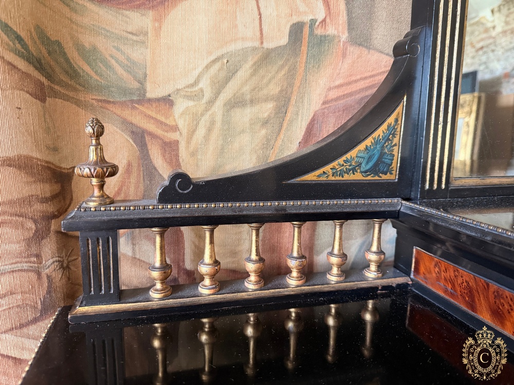 Rare Gillow & Co Ebonised Inlaid Aesthetic Movement Side Cabinet Chiffonier c.1885