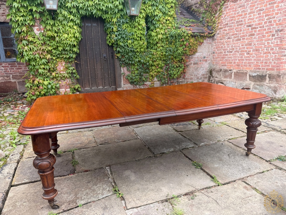 Antique Victorian Mahogany Wind-Out Extending Dining Table, Circa 1870