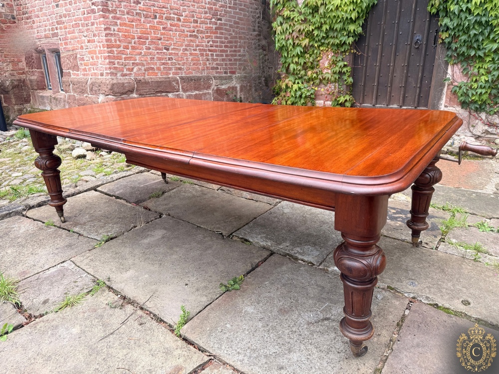 Antique Victorian Mahogany Wind-Out Extending Dining Table, Circa 1870