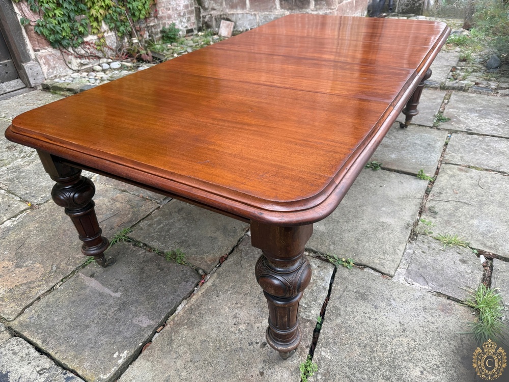 Antique Victorian Mahogany Wind-Out Extending Dining Table, Circa 1870