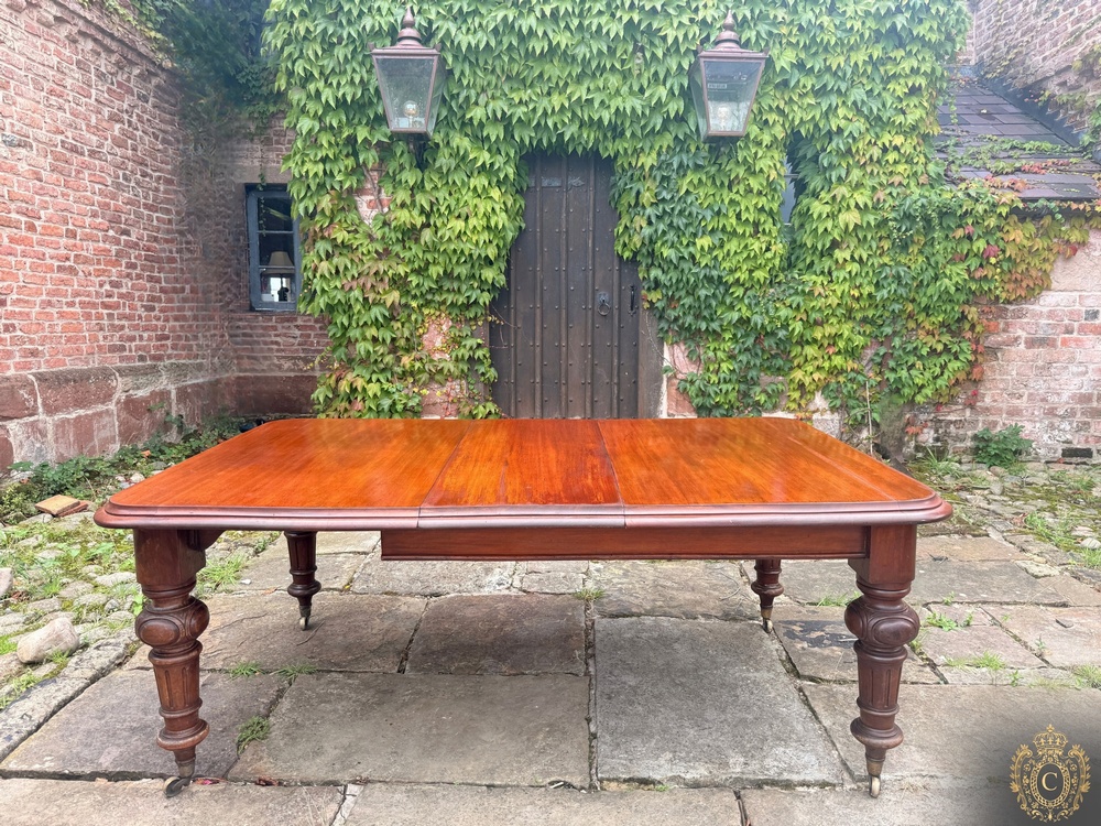 Antique Victorian Mahogany Wind-Out Extending Dining Table, Circa 1870