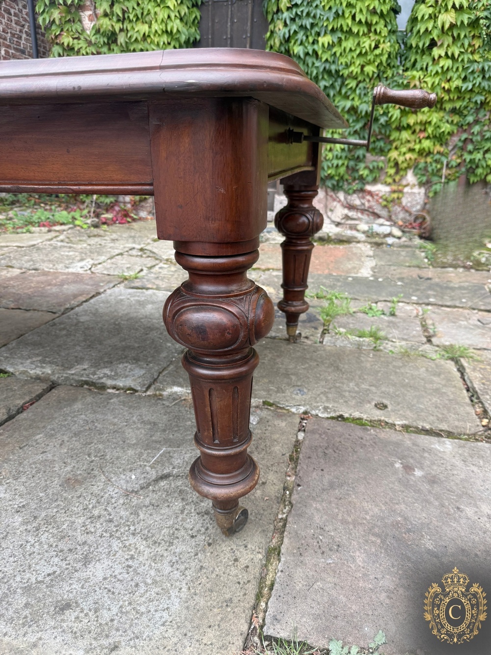 Antique Victorian Mahogany Wind-Out Extending Dining Table, Circa 1870