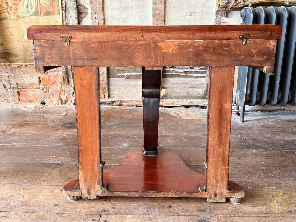 Victorian Mahogany Marble-Top Demi-Lune Washstand / Hall Console Table
