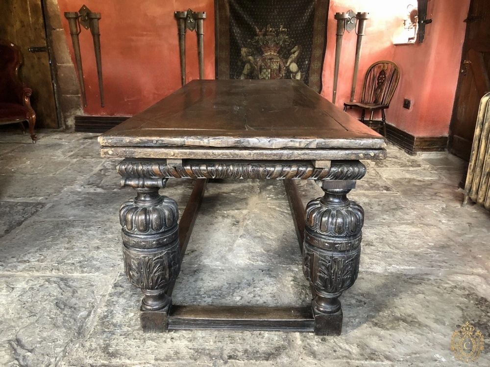 SOLD  !!!    Original Rare English Refectory Antique Kitchen Dining Table C 1680 Over 12 ft!